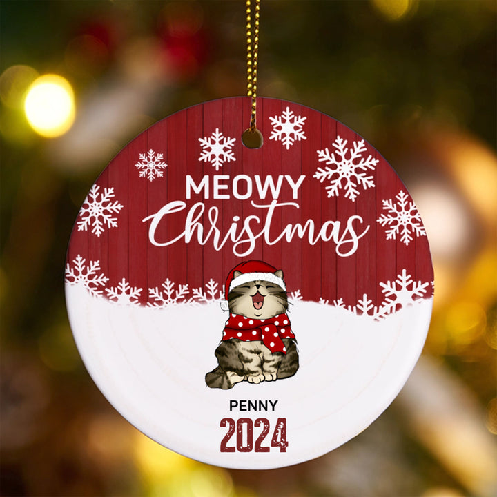 Meowy Christmas - Personalized Christmas Ornament