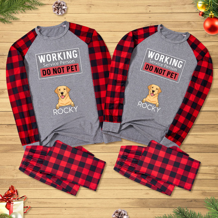 Dogs Working Service Human - Personalized Custom Christmas Pajama Set