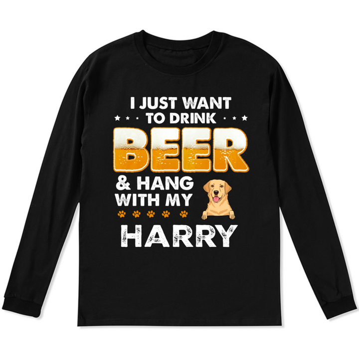 Beer and Dog - Personalized Custom Long Sleeve T-shirt