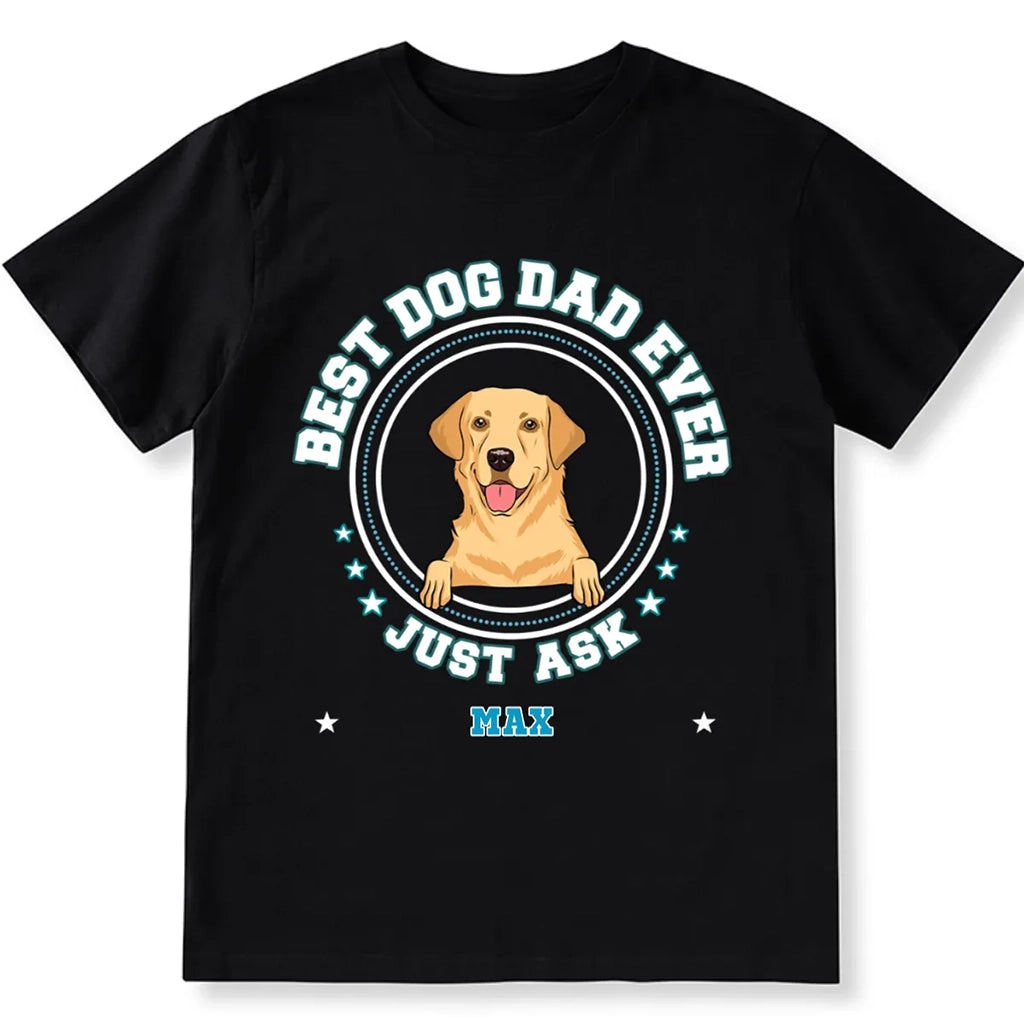 Best Dog Dad Badges - Personalized Custom Unisex T-shirt