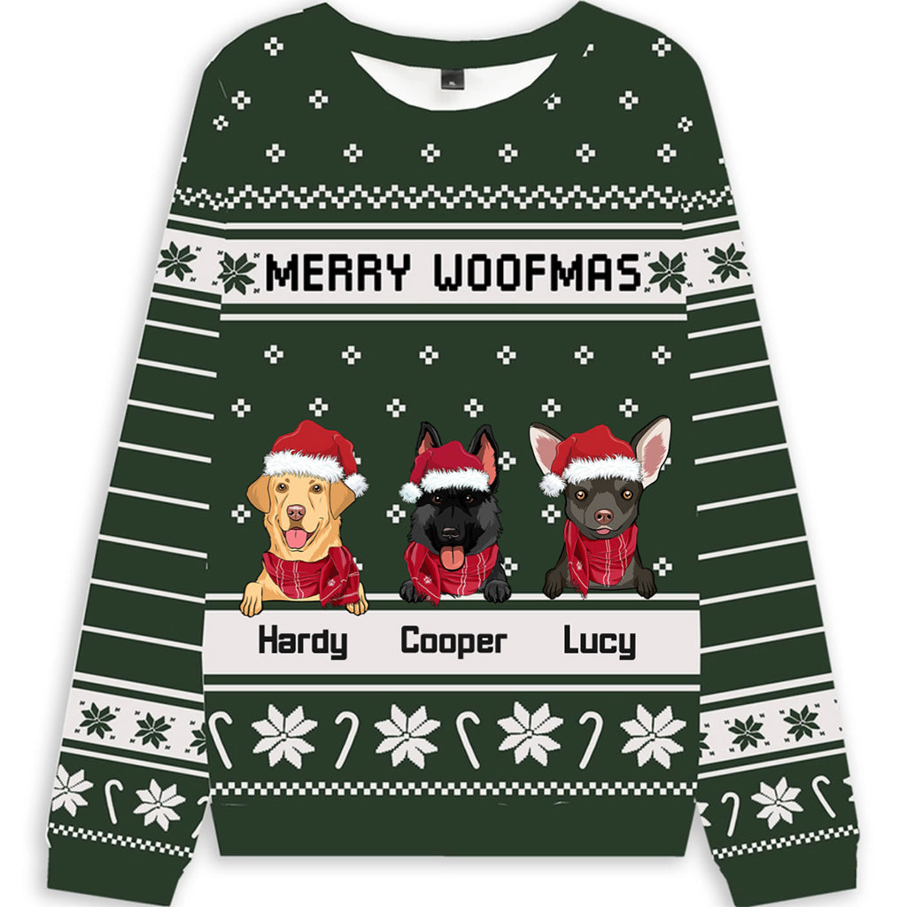 Merry Woofmas Dog - Personalized Custom Christmas Ugly Sweatshirt