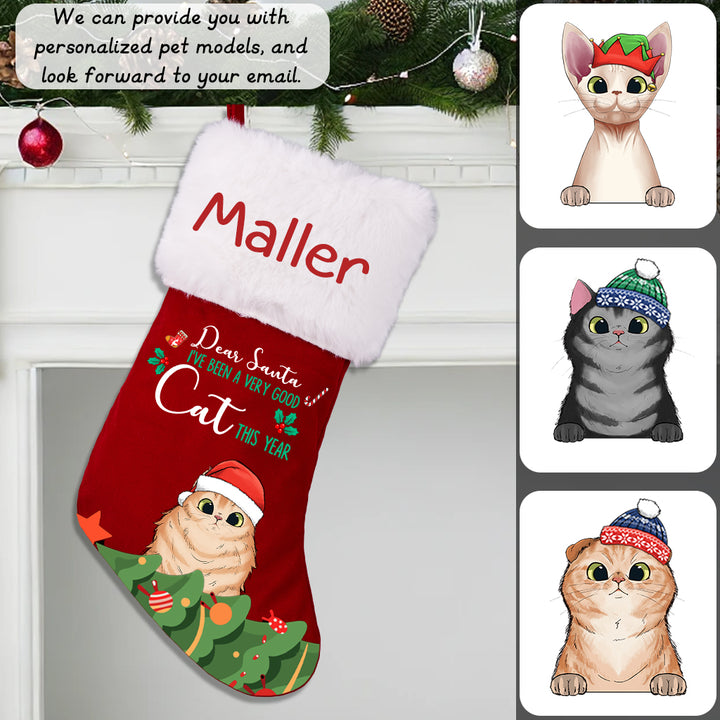 On the Naughty List - I Regret Nothing- Personalized Christmas Stocking Cats