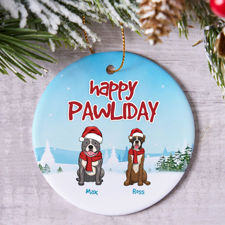 Happy Pawliday - Personalized Christmas Ornament