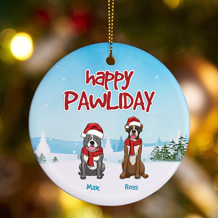 Happy Pawliday - Personalized Christmas Ornament