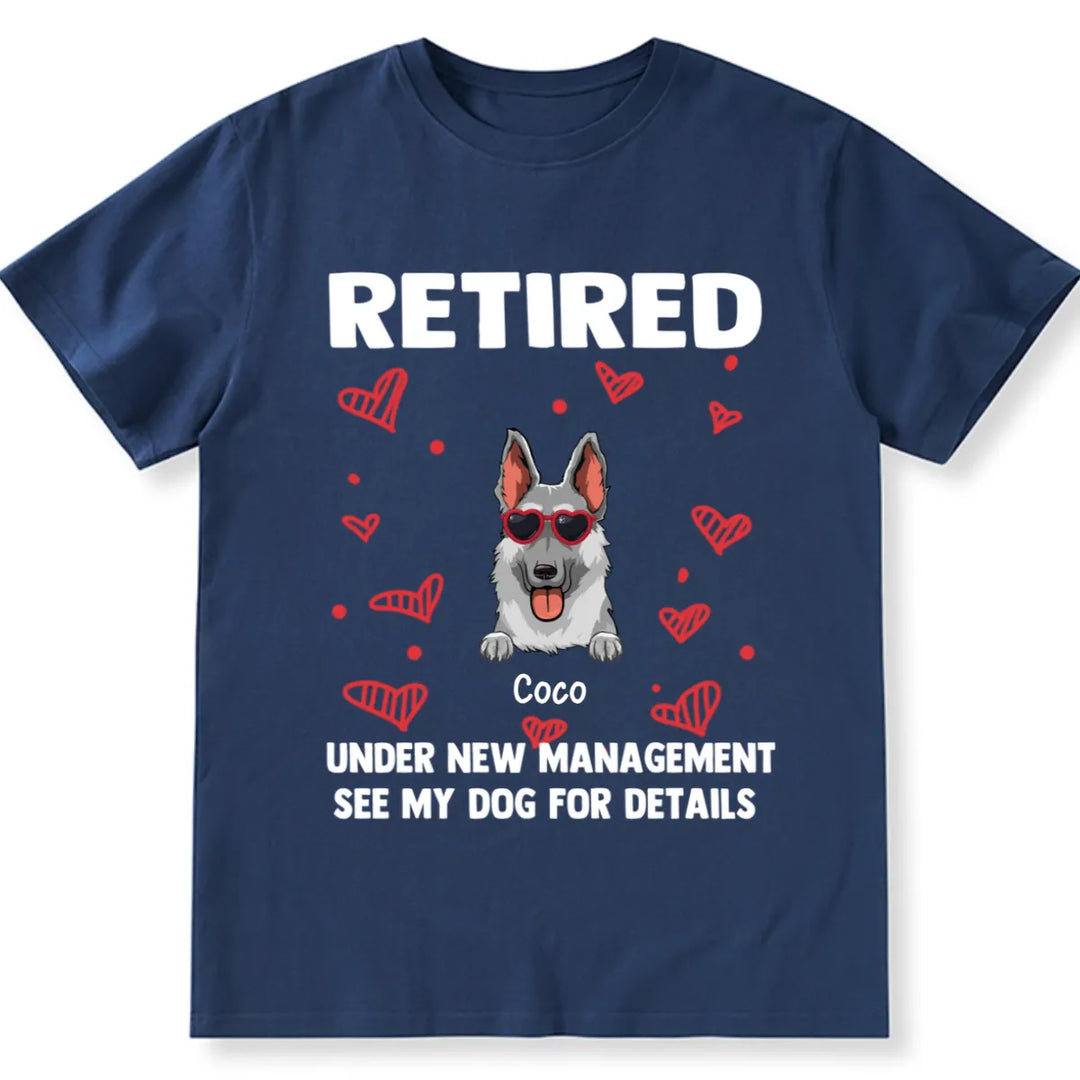 Retired Dog with Heart - Personalized Custom Unisex T-shirt