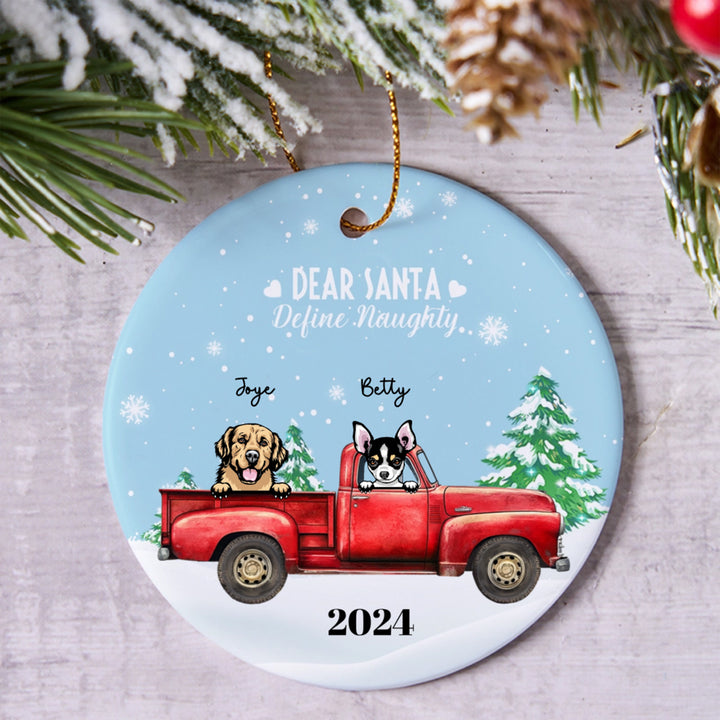 Define Naughty - Personalized Christmas Ornament