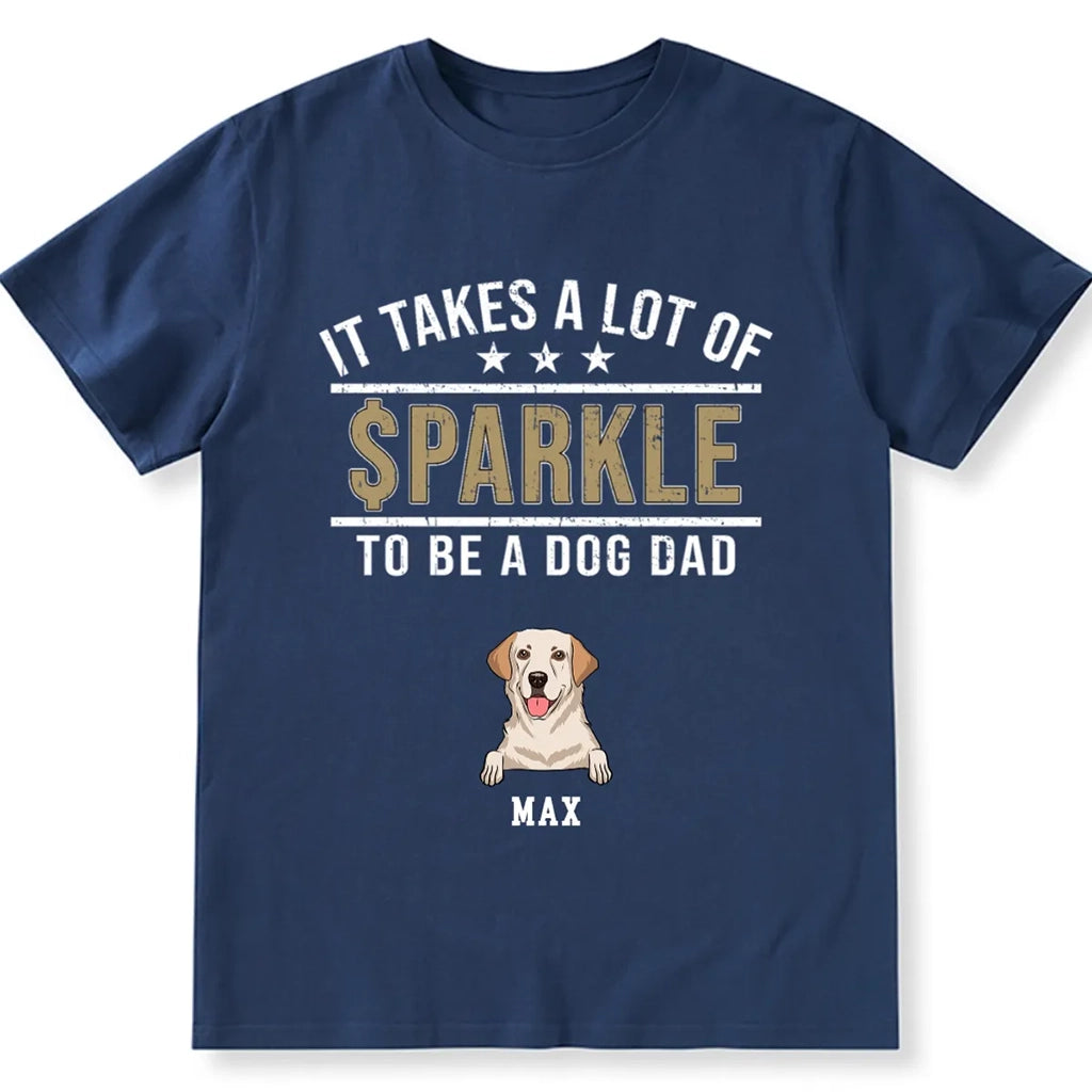 Sparkle Dog Dad - Personalized Custom Unisex T-shirt