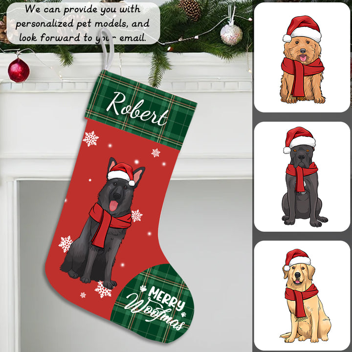 Sending You Dog And Kisses This Christmas - Personalized Christmas Stocking Dogs