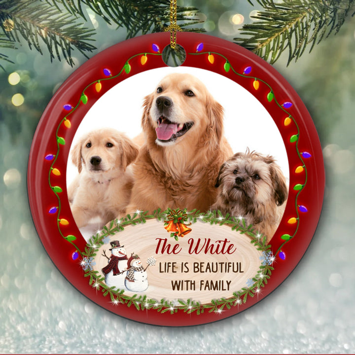 Life Is Beautiful - Personalized Custom Photo Christmas Ornament