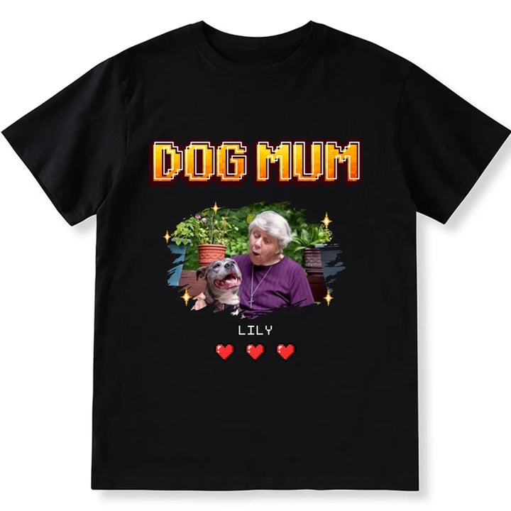 Dog Mom Pixel Photo - Personalized Custom Unisex T-shirt