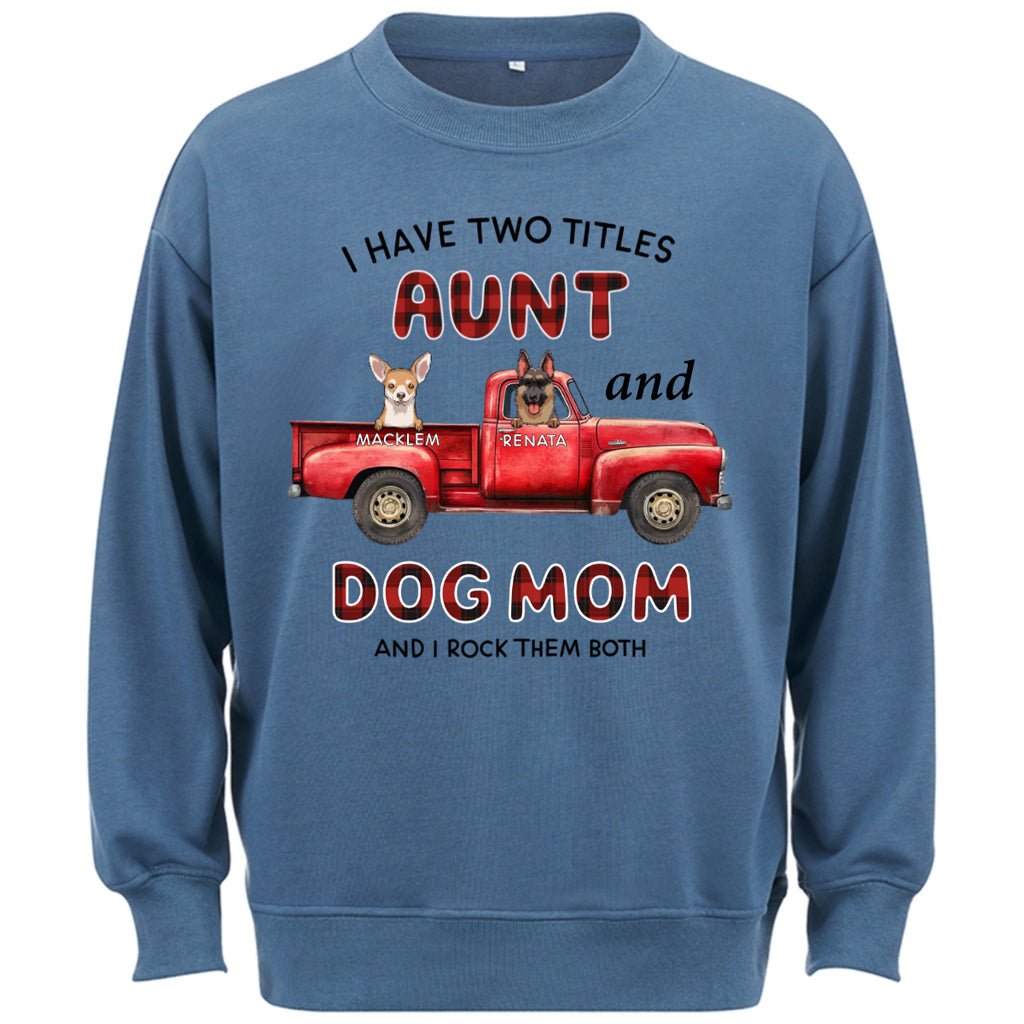 Aunt Dog Mom Plaid Christmas Truck - Personalized Custom Sweatshirt