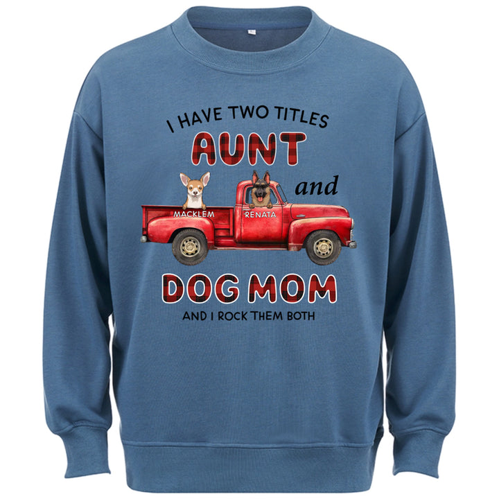 Aunt Dog Mom Plaid Christmas Truck - Personalized Custom Sweatshirt