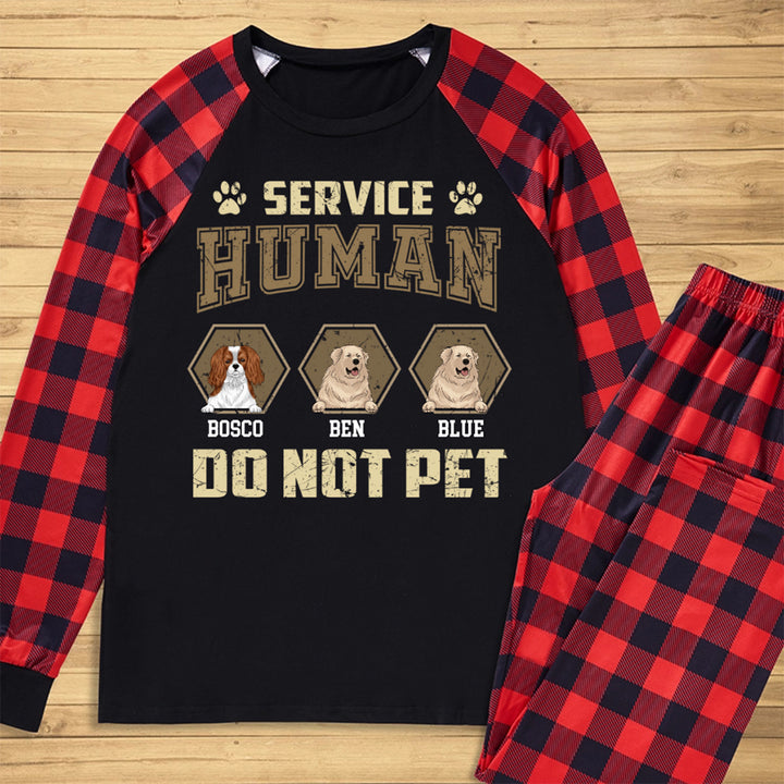 Service Human, Do Not Pet 4 - Personalized Custom Christmas Pajama Set