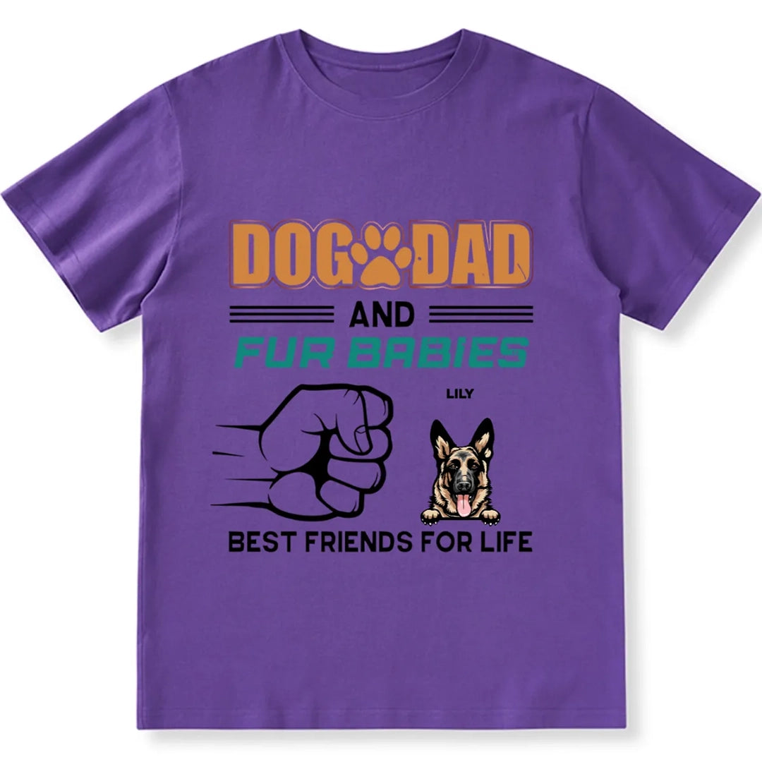 Dog Dad And Fur Babies - Personalized Custom Unisex T-shirt