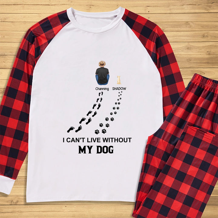 I Can't Live Without My Dog - Personalized Custom Christmas Pajama Set