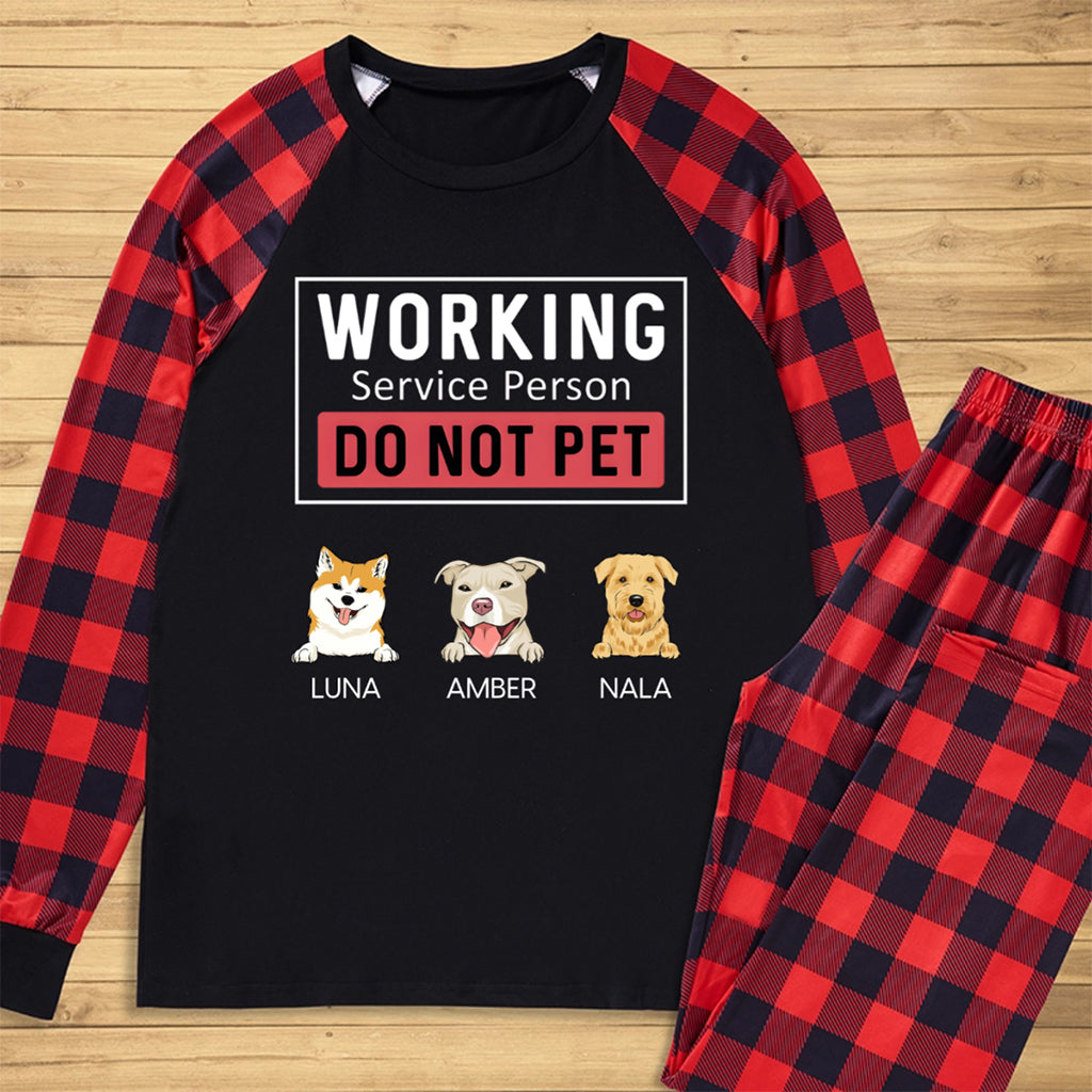 Dogs Working Service Human - Personalized Custom Christmas Pajama Set