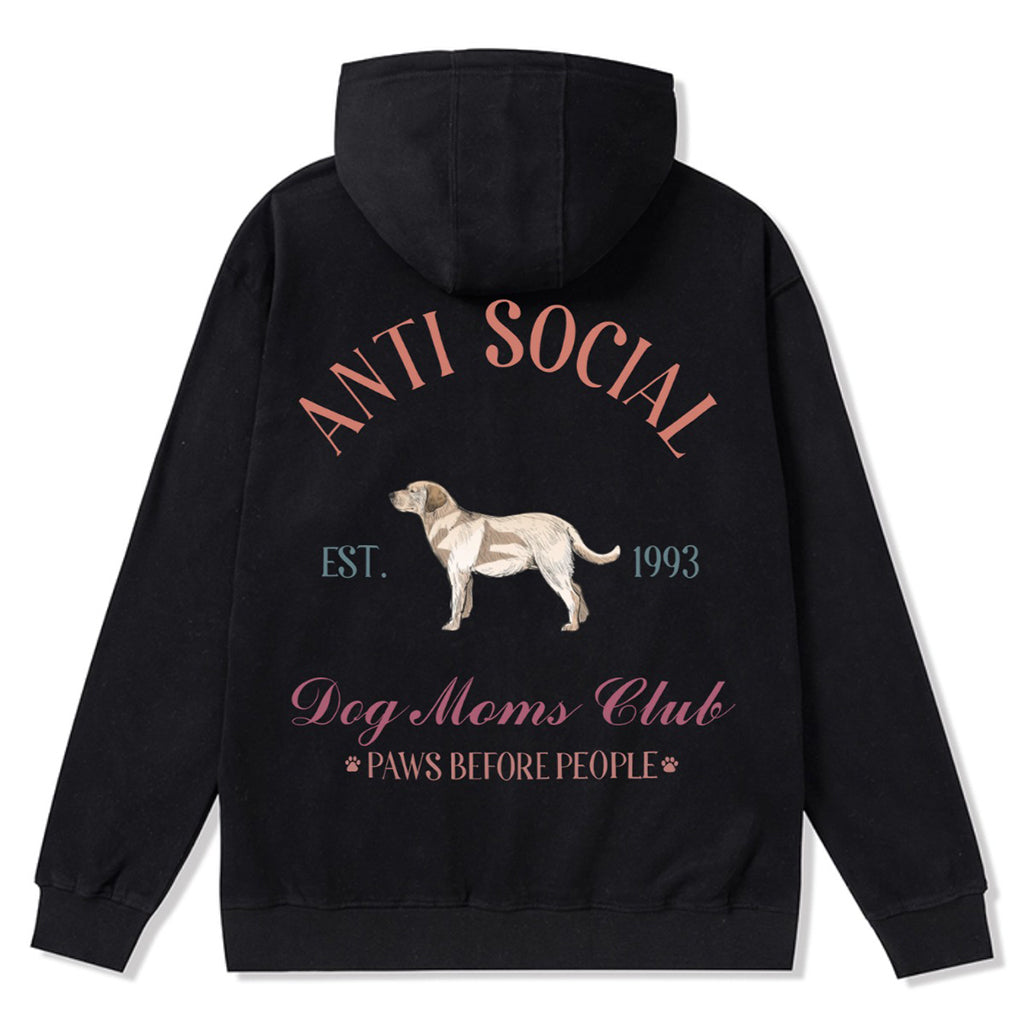 Anti Social Dog Moms Club - Personalized Custom Zipper Hoodie