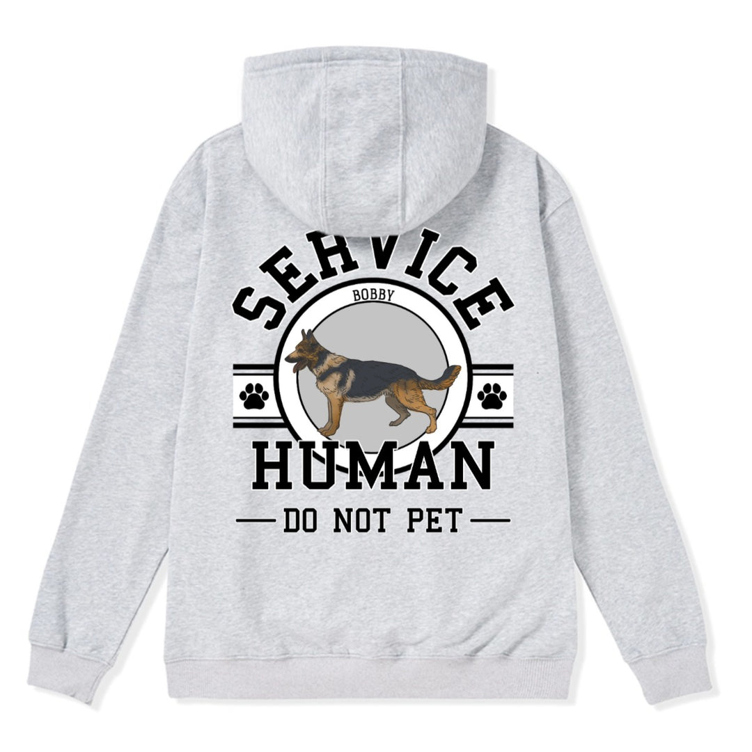 Service Human, Do Not Pet - Personalized Custom Zipper Hoodie