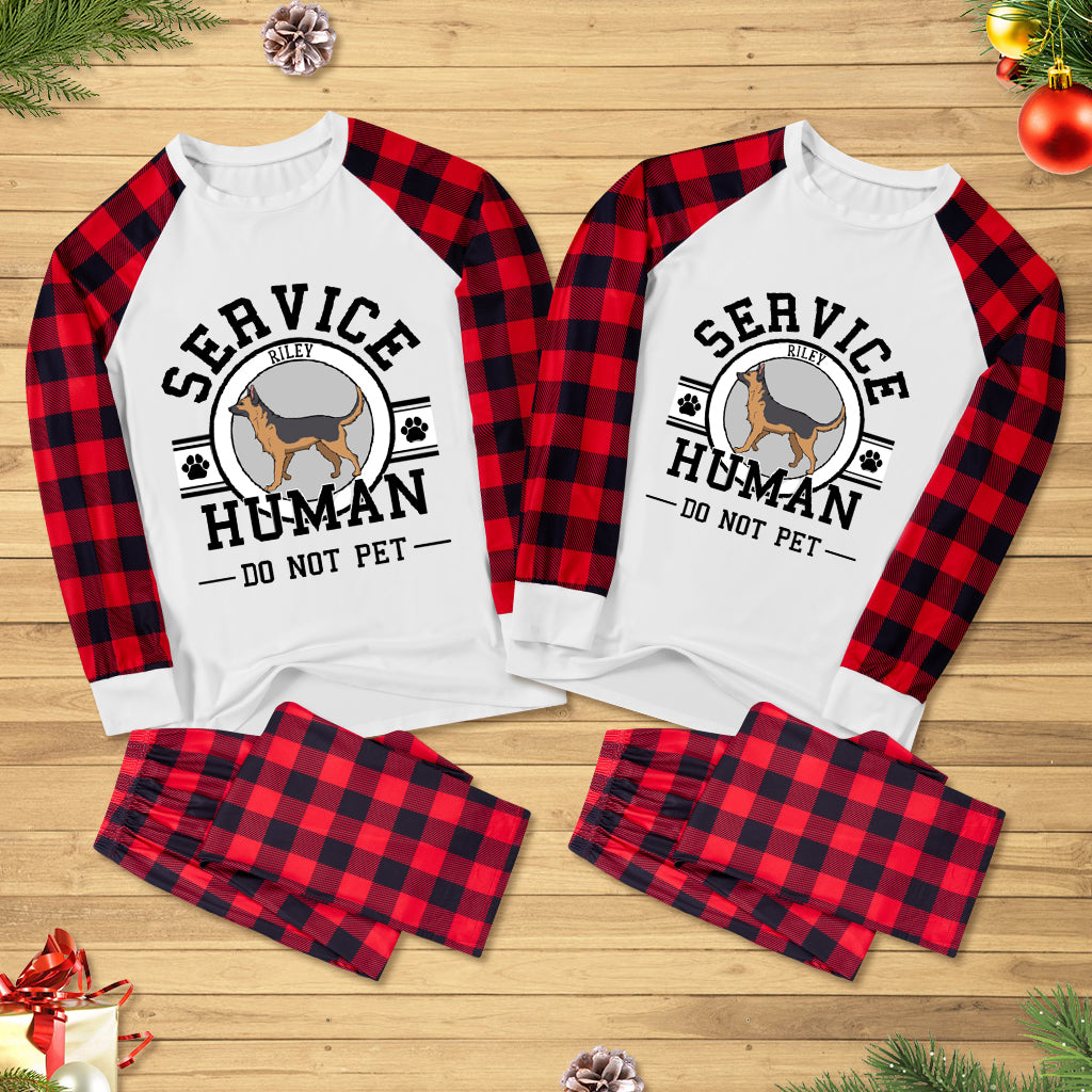 Service Human, Do Not Pet 6 - Personalized Custom Christmas Pajama Set