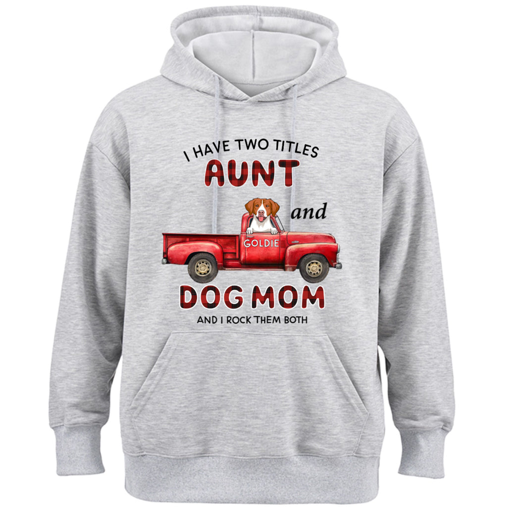 Aunt Dog Mom Plaid Christmas Truck - Personalized Custom Hoodie