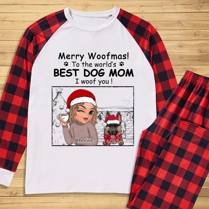 Best Dog Mom Christmas - Personalized Custom Pajama Set