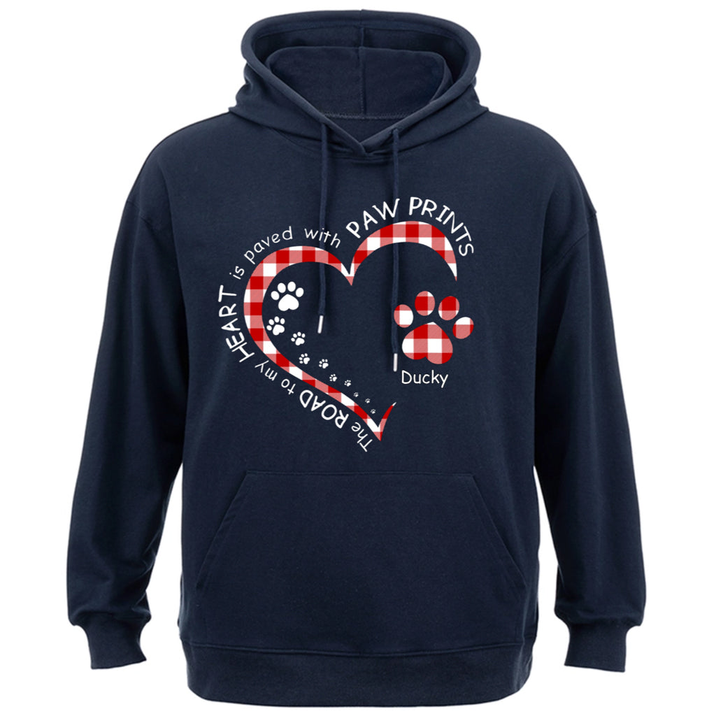 My Heart With Paw Prints - Personalized Custom Christmas Hoodie