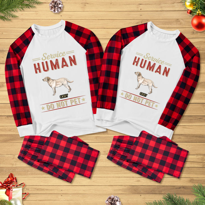 Service Human, Do Not Pet 8 - Personalized Custom Christmas Pajama Set