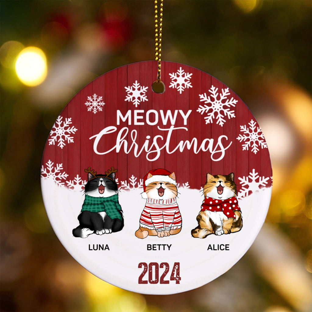 Meowy Christmas - Personalized Christmas Ornament