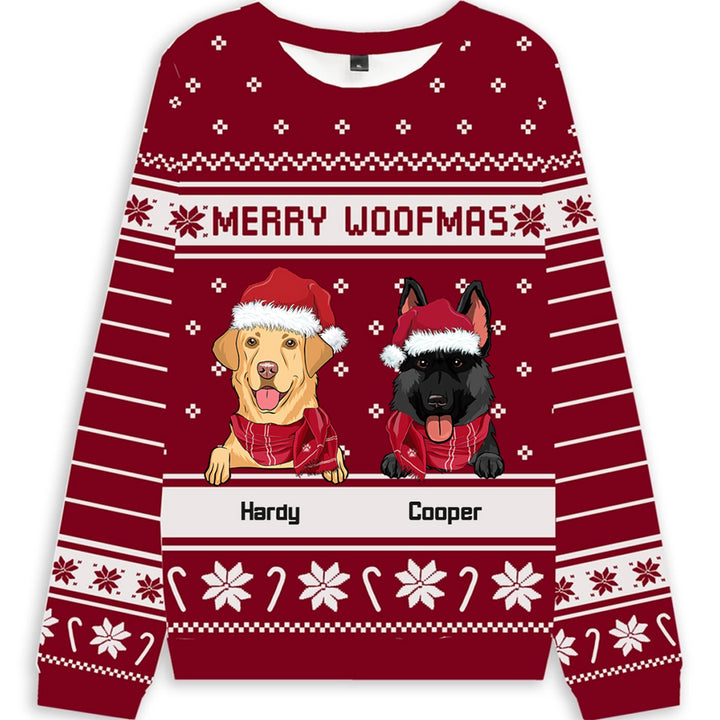 Merry Woofmas Dog - Personalized Custom Christmas Ugly Sweatshirt