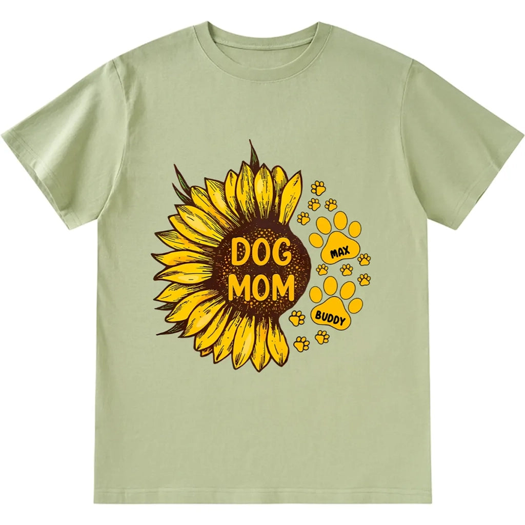 Dog Mom Sunflower - Personalized Custom Unisex T-shirt