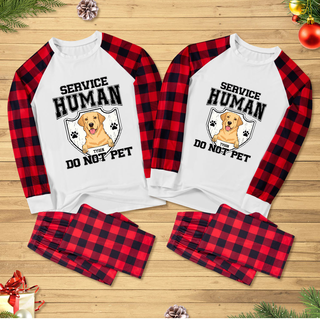 Service Human, Do Not Pet 10 - Personalized Custom Christmas Pajama Set