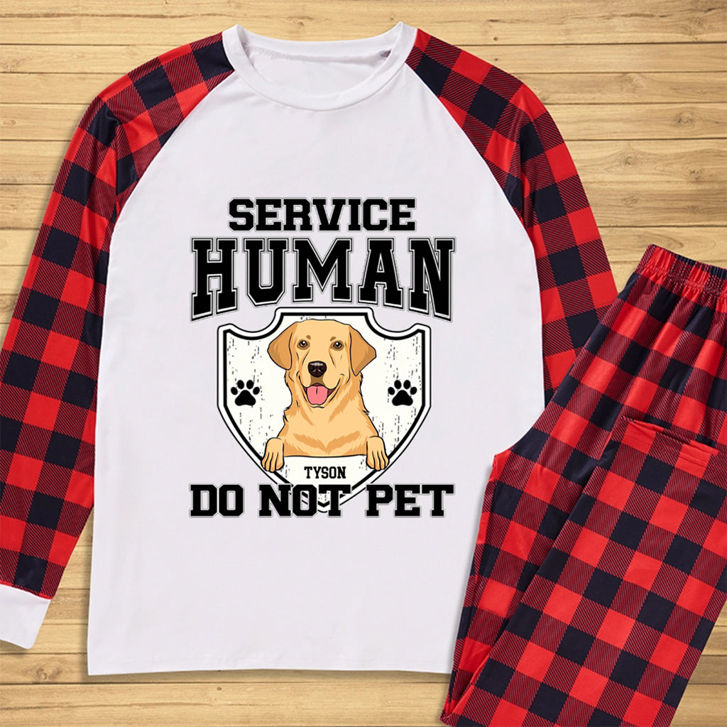 Service Human, Do Not Pet 10 - Personalized Custom Christmas Pajama Set