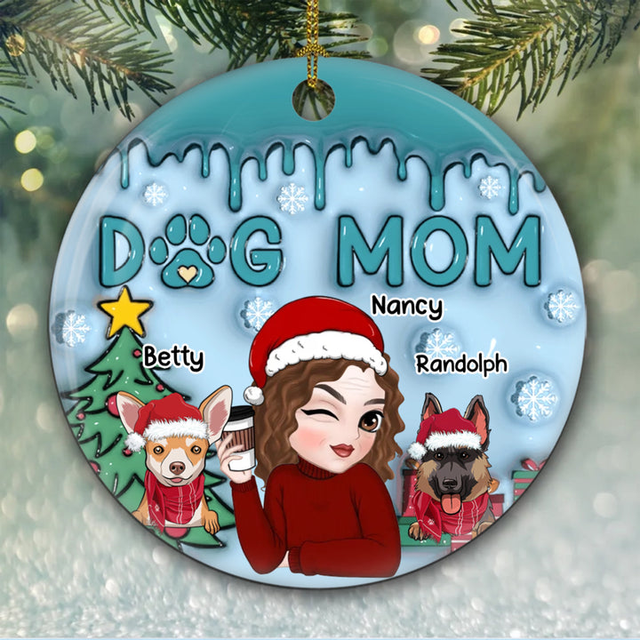 Lovely Dog Mom - Personalized Christmas Ornament