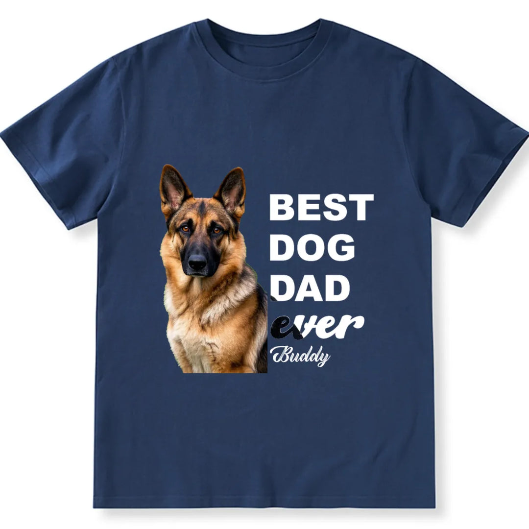 Best Dog Dad Ever - Personalized Custom Photo Unisex T-shirt