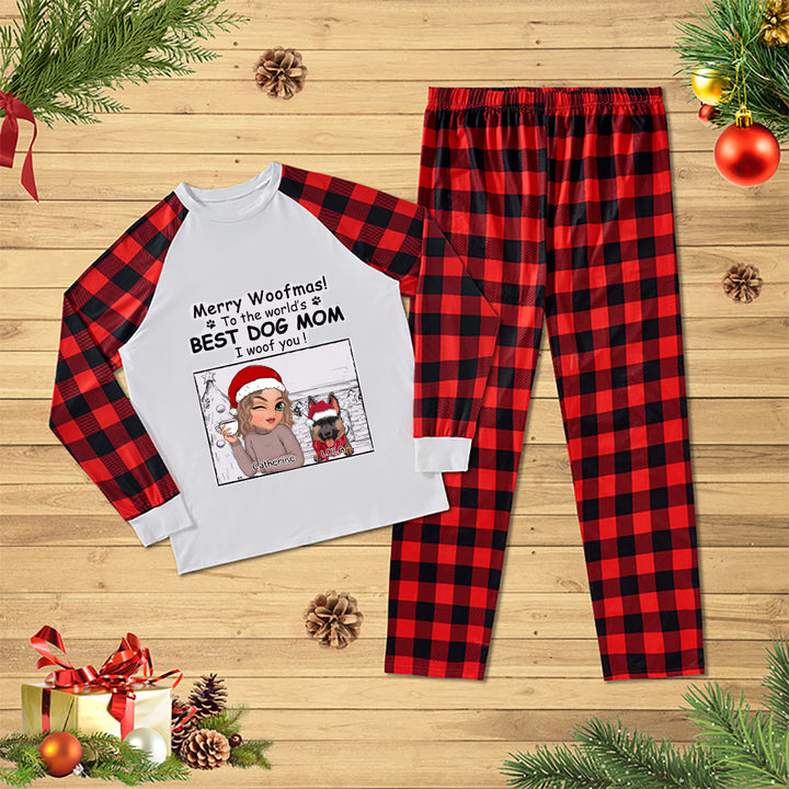 Best Dog Mom Christmas - Personalized Custom Pajama Set