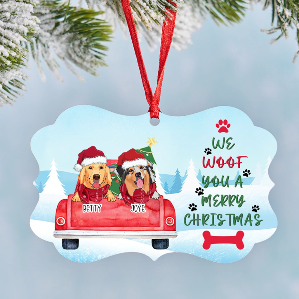 Woof You Christmas - Personalized Christmas Ornament