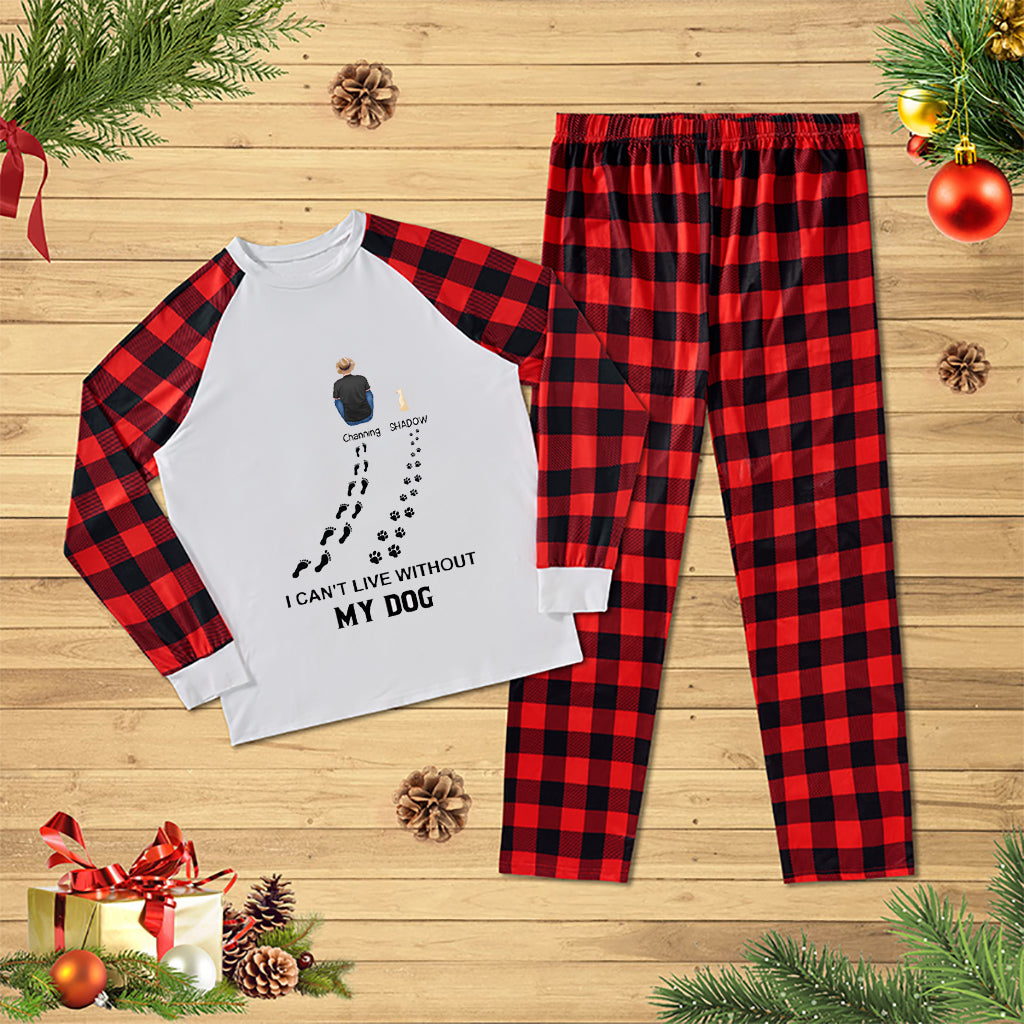 I Can't Live Without My Dog - Personalized Custom Christmas Pajama Set