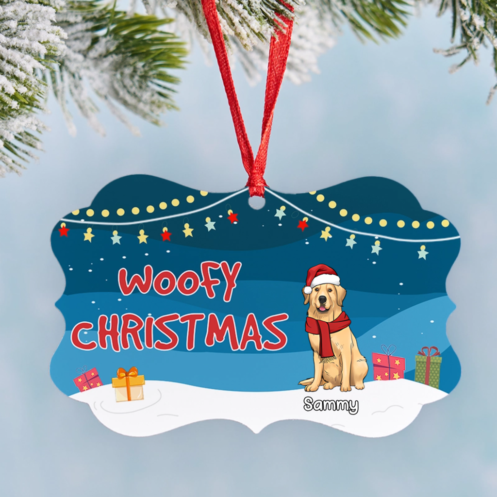 Woofy Christmas 2 - Personalized Christmas Ornament