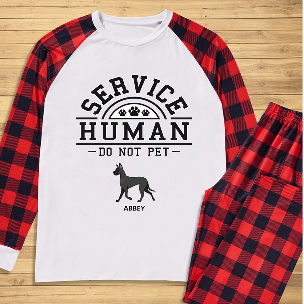 Service Human, Do Not Pet 2 - Personalized Custom Christmas Pajama Set