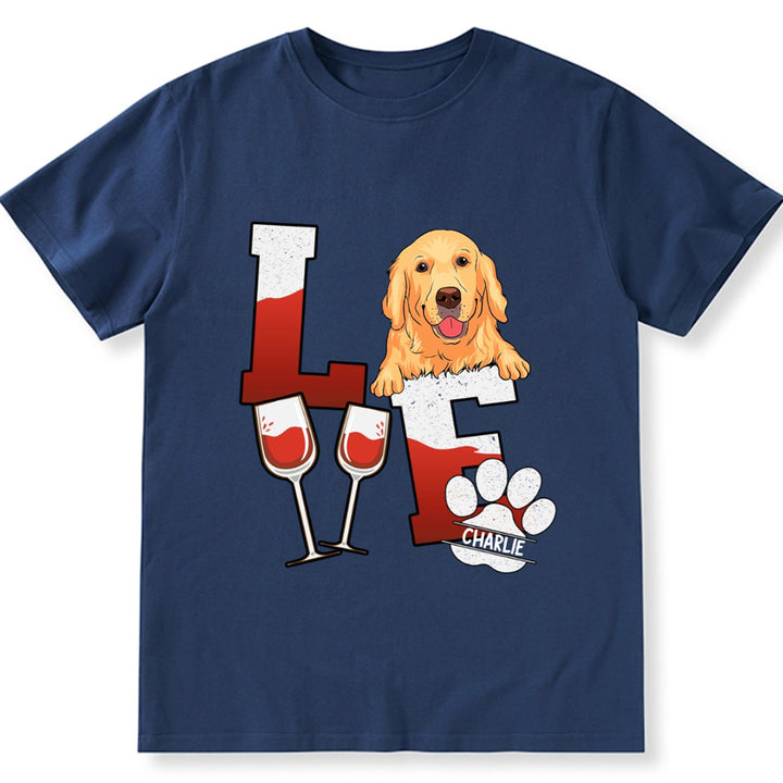 Beer/Wine Love Dog - Personalized Custom Unisex T-shirt