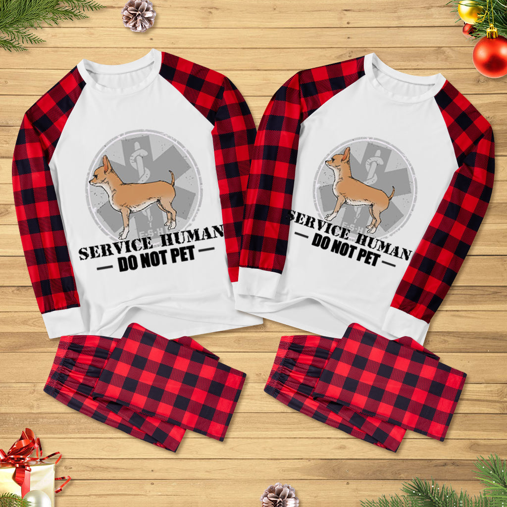 Service Human, Do Not Pet 13 - Personalized Custom Christmas Pajama Set