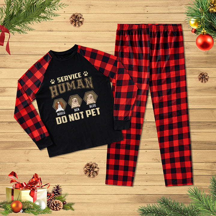 Service Human, Do Not Pet 4 - Personalized Custom Christmas Pajama Set