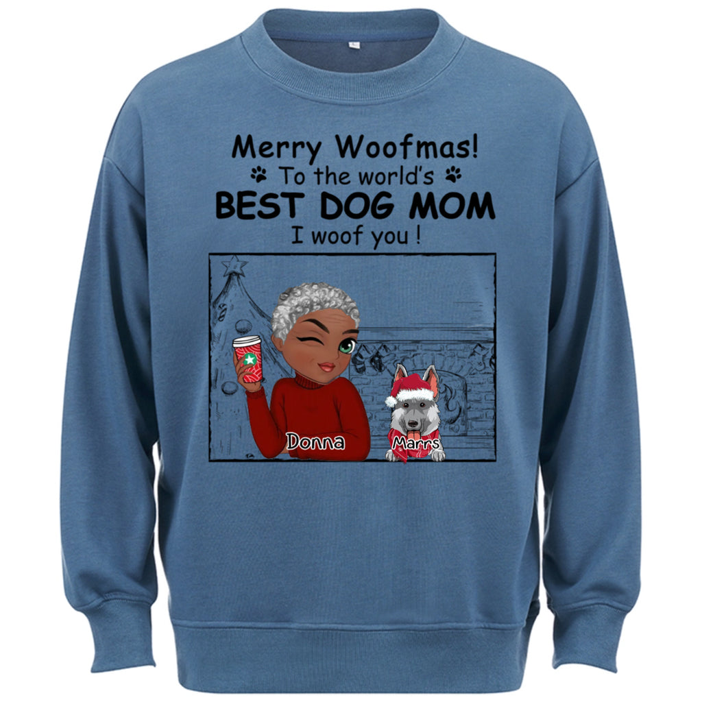 Best Dog Mom Christmas - Personalized Custom Sweatshirt