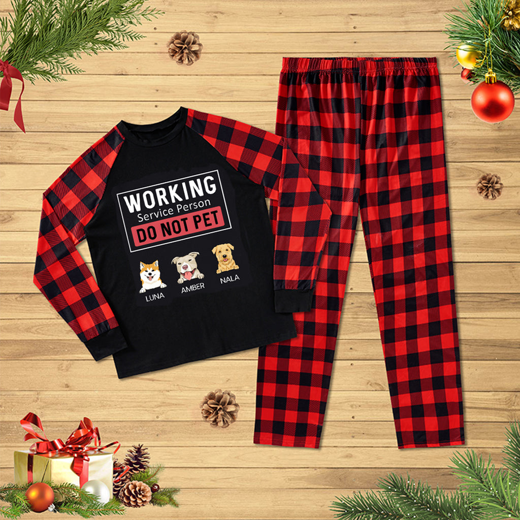 Dogs Working Service Human - Personalized Custom Christmas Pajama Set