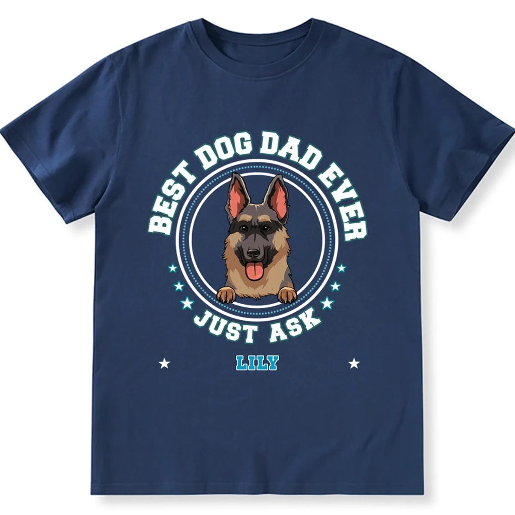 Best Dog Dad Badges - Personalized Custom Unisex T-shirt