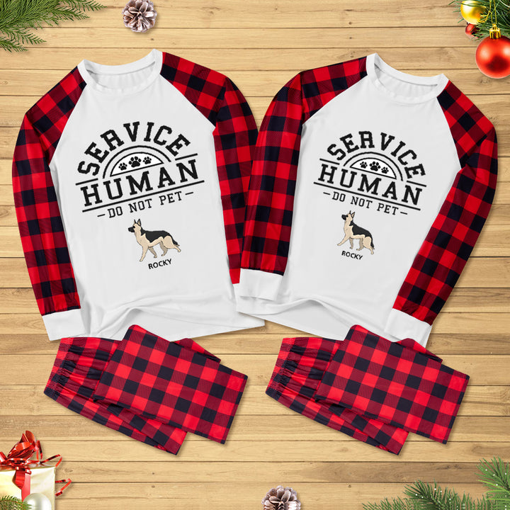 Service Human, Do Not Pet 2 - Personalized Custom Christmas Pajama Set