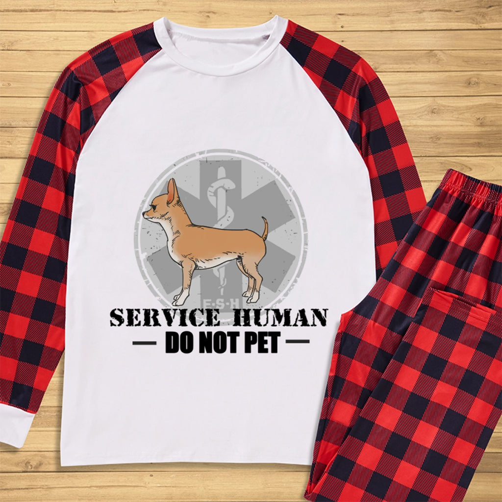 Service Human, Do Not Pet 13 - Personalized Custom Christmas Pajama Set