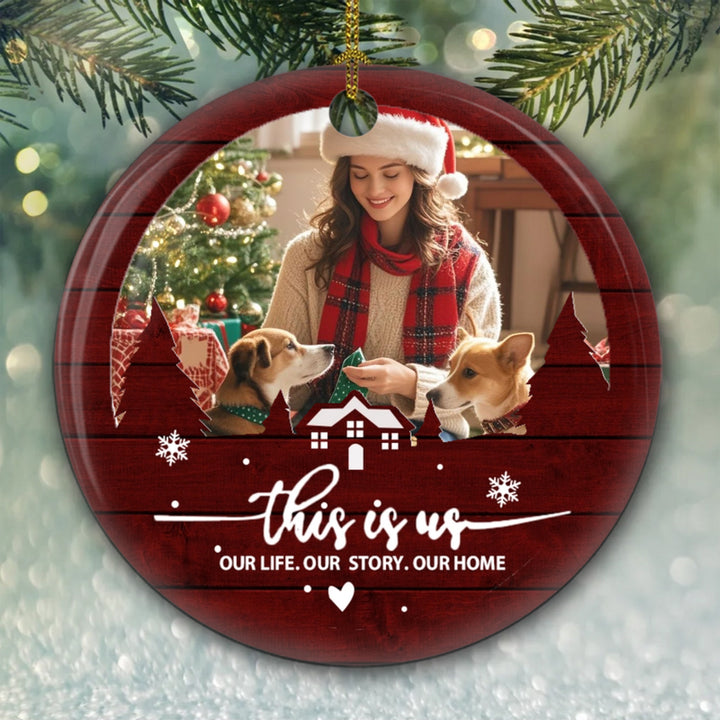 Family, This Is Us - Personalized Custom Photo Christmas Ornament