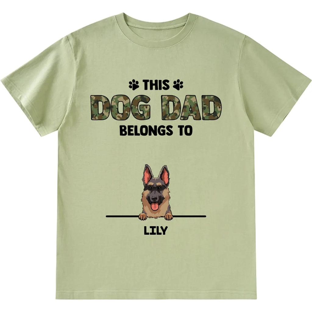 Dog Dad Belongs - Personalized Custom Unisex T-shirt