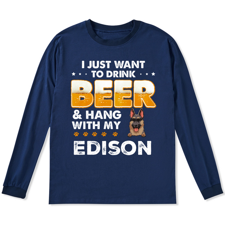 Beer and Dog - Personalized Custom Long Sleeve T-shirt